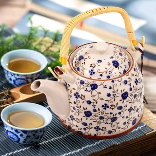 Bule De Porcelana 900ml Alça com INFUSOR - Tokyo / Decorativo / Ergonômica / Servir Bebidas Quentes