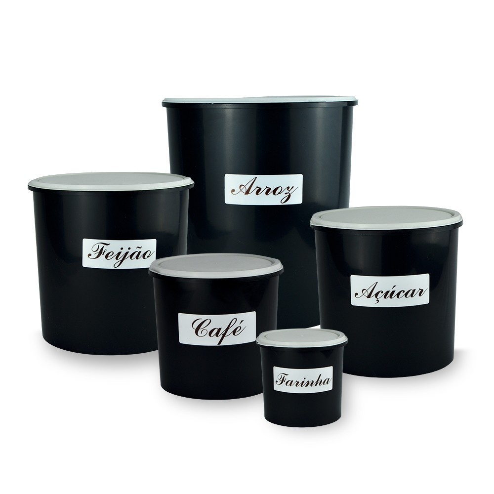 Kit 5 Porta Mantimentos Organizador porta mantimentos jogo de mantimentos
