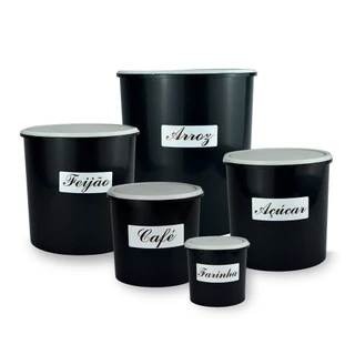 Kit 5 Porta Mantimentos Organizador porta mantimentos jogo de mantimentos