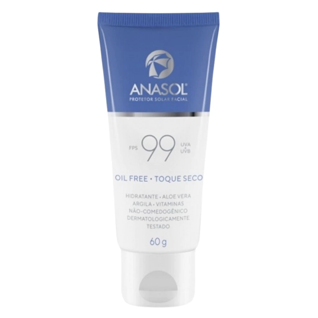 Protetor Solar Facial Anasol FPS 99 Toque Seco UVA Vegano 60g