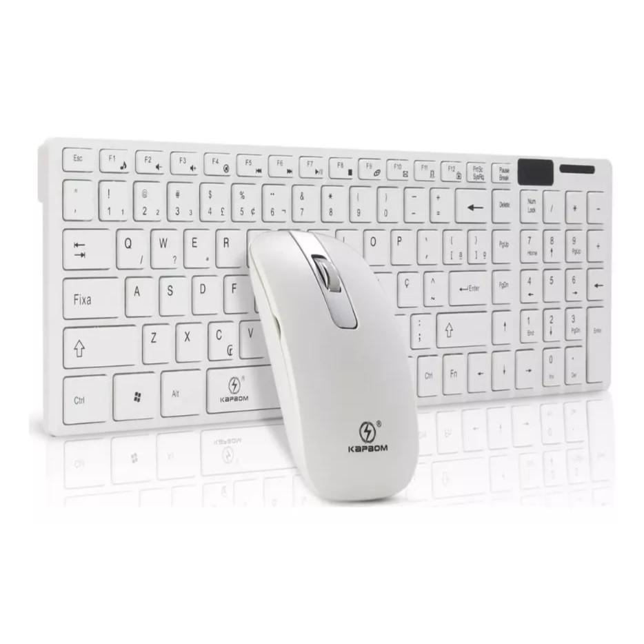 Original Kit Teclado E Mouse Sem Fio Wireless 2.4ghz 3200dpi Óptico Kapbom Ka-666