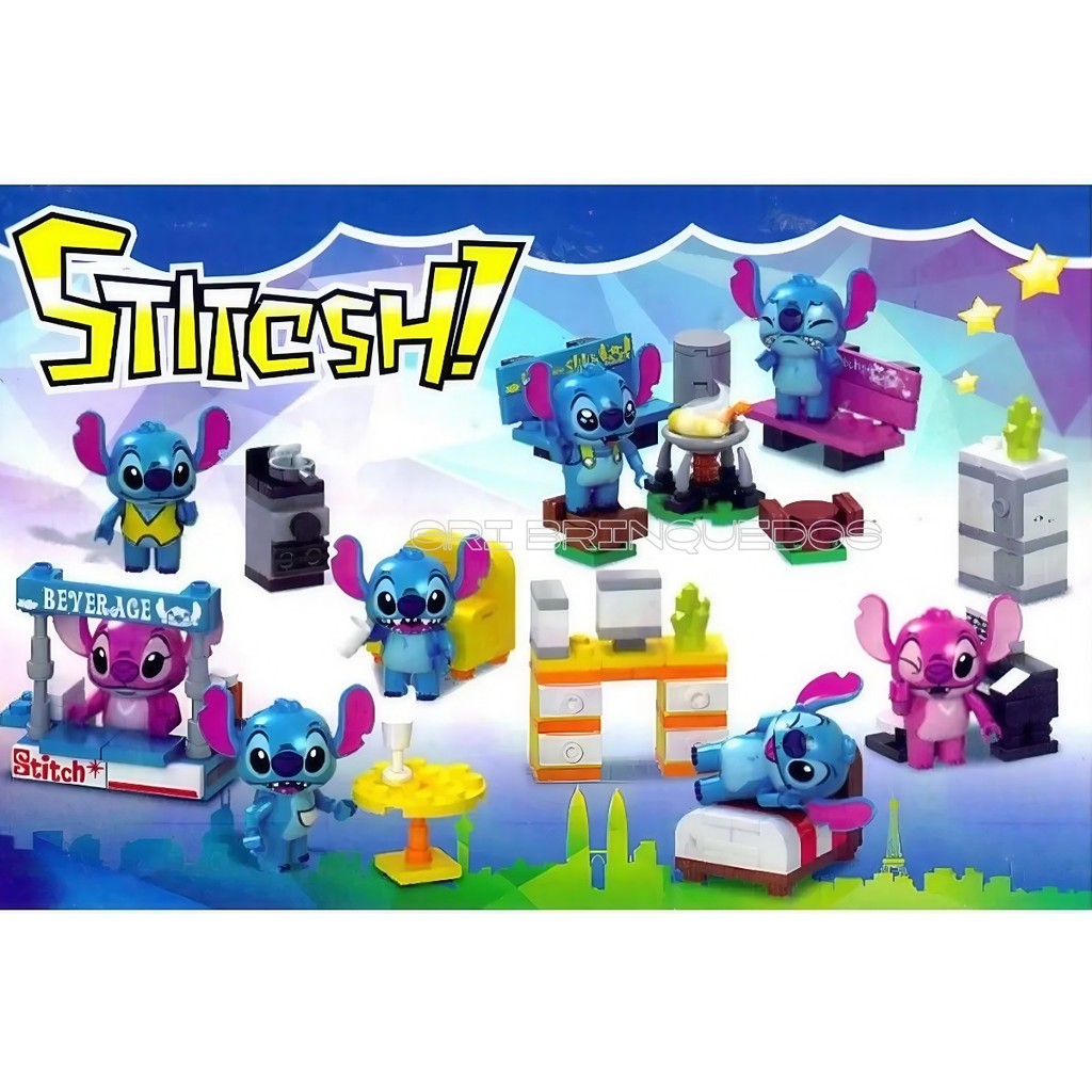 Blocos de Montar Stitch Stiti Mini Figuras Presente Brinquedo Infantil ...