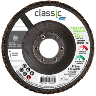 Disco de lixa flap disc 4.1/2" - Classic Basic - Norton
