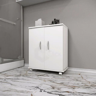 Armário Multiuso Branco Quarto 2 Portas Com Prateleiras