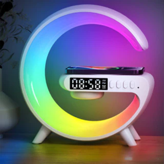 Caixinha De Som G-speaker smart station Carregador Indução Sem Fio Multifunçao Altofalante Bluetooth iluminaria