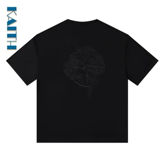 # T55 Peito Dragão Bússola Padrão Carta Bordado Gráfico Tee Couple Crewneck Vintage Popular Streetwear Algodão Unisex Plus Camisetas Coreanas Tamanho Unisexo Para Homens