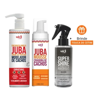Kit Widi Care Creme de Pentear Encaracolando a Juba 500ml + Mousse Criador de Cachos 200ml + Super Shine Silver Iluminad