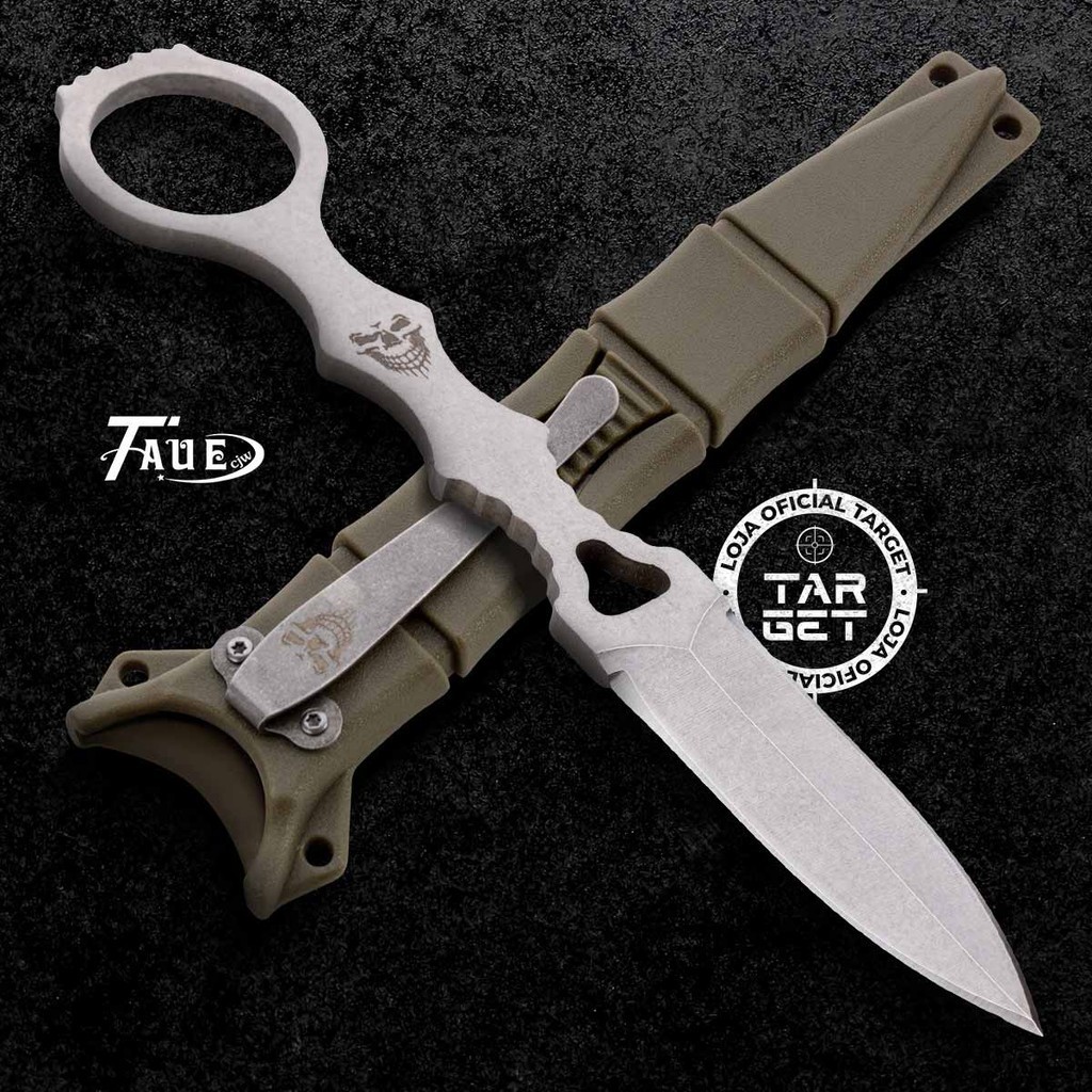 FACA EM AÇO INOX LINHA ACTION BAINHA EM POLÍMERO PESCA CAMPO COZINHA LÂMINA AFIADA TAUE QTD A V