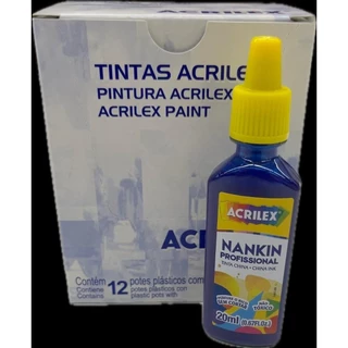 NANKIN ACRILEX 20 ML AZUL TURQUESA - CAIXA 12 UNDS
