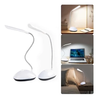 Luminária De Mesa Touch Led Luz Branca À Pilhas 360° Leitura