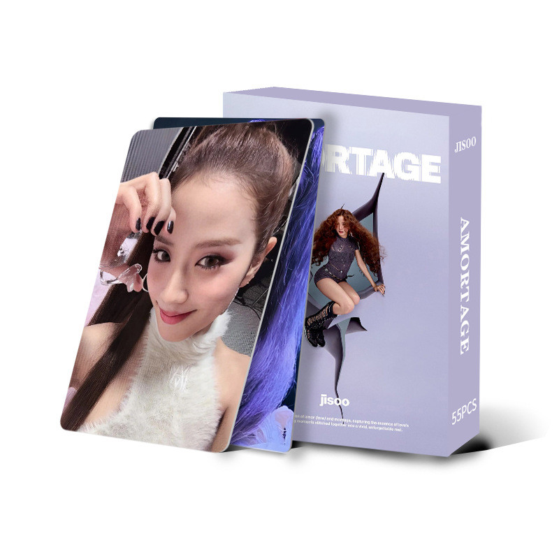 55pcs BP JISOO AMORTAGE Lomo Cards Lisa BORN Novamente ROSE rosie
