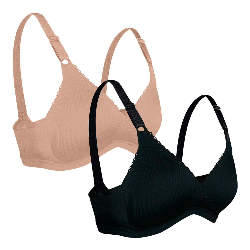 Kit com 2 Sutiãs Bourbon Adulto Feminino Microfibra Macio e Elegante DeMillus