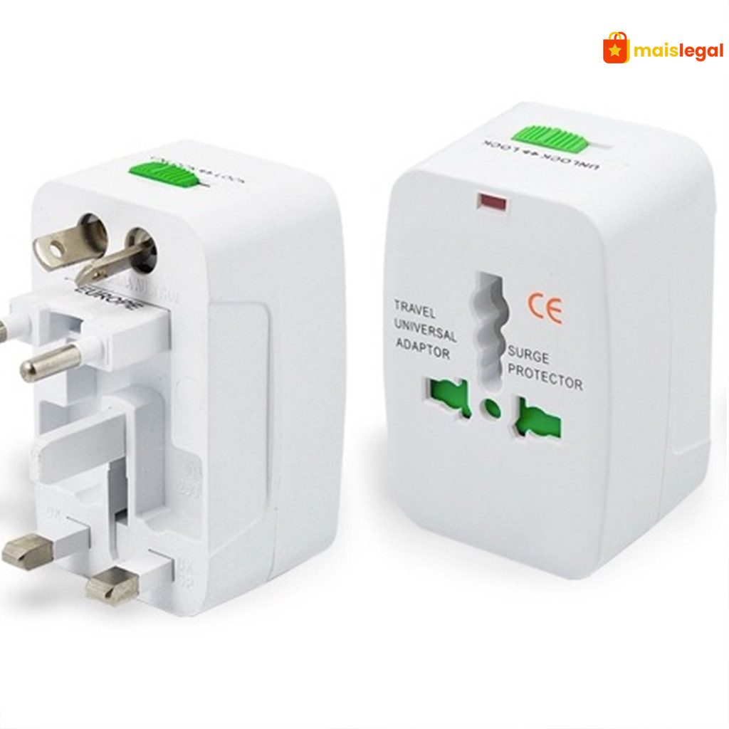 Adaptador Tomada Universal Internacional Viagem + 150 Países