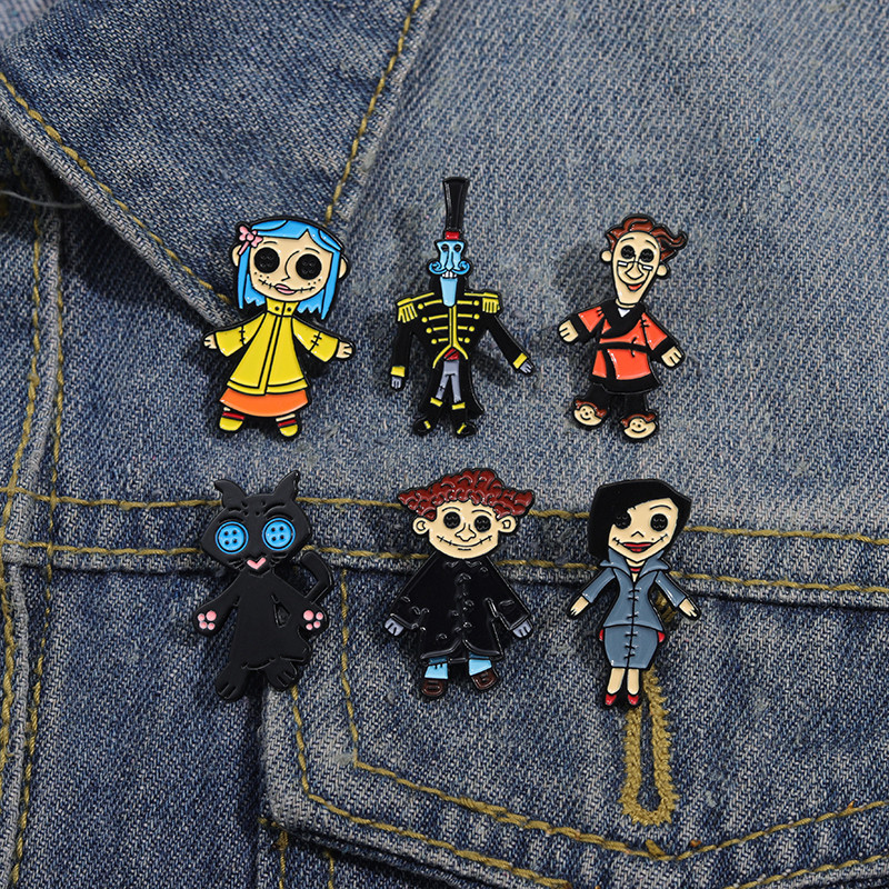 Série " Coraline & The Secret Door " Brochura De Esmalte Personagem Mochila De Crachá Presente Para Amigos