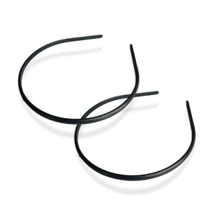 03 Tiara Arco Arquinho Extra Fina Simples Lisa Preta 5mm