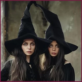 Chapéu De Bruxa Preto Elegante Feminino De Halloween Festa De Elegância Negra Dobrável keabr