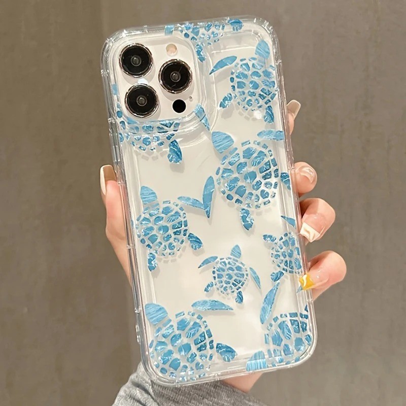Custodia tartaruga marina per iPhone 12 13 Mini 11 14 15 16 Pro