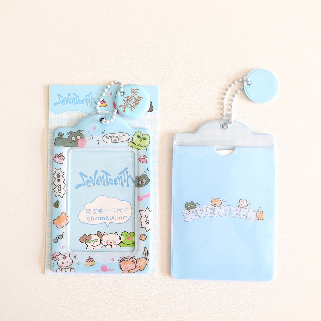 Porta-Cartões Coreano SEVENTEEN Em PVC Com Pingente Do Campus
