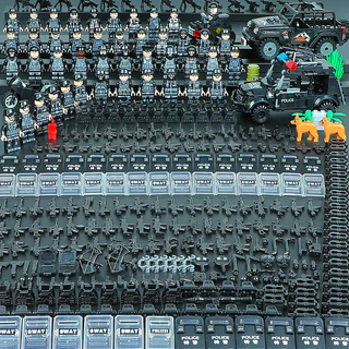 Compatível com os blocos de construção de pequenas partículas Lego Minifiguras Militares SWAT Minifiguras Militares Forças Especiais Montagem Educacional de Garotos