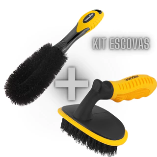 Kit Escovas Para Limpeza De Rodas e Pneus - Vonder
