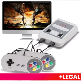 Video Game Classic Super Nintendo Mini SNES Com 2 Controles 8 Bits 620 Jogos Original