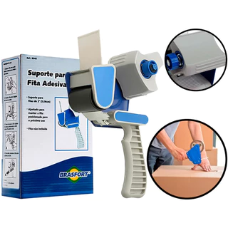 Suporte Manual Aplicador Cortador De Fita Adesiva Larga Lacrar Caixas Empacotamento Brasfort