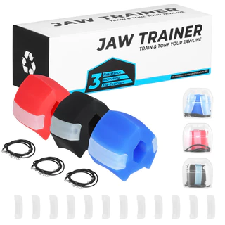Treinador De Mandíbulas , Exercitador , 3 Níveis Com 3 Forças Para A Face Do Pescoço-Esculpir Linha Da Mandíbula , Cinzel E Melhorar-De Toner Homens Mulheres Acessórios De Fitness Mewing