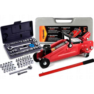 Macaco Hidráulico Jacarézinho 2 Toneladas + Kit Ferramentas