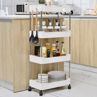 Estante Carrinho Organizador Multiuso Para Cozinha Banheiro Quarto Com 4 Andares com Rodinhas