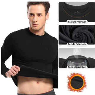 Camisa Térmica Forrada Masculina Manga Longa Proteção Uv Comprida