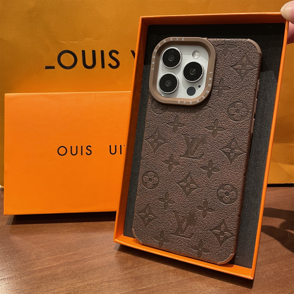 Luxo Louis LV Impressão Matte iPhone 15 Pro Max Capa De Silicone
