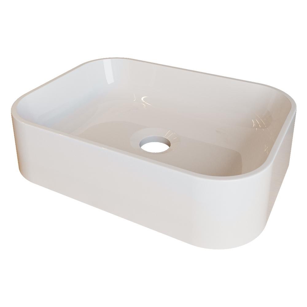 Cuba Pia para Banheiro Retangular Oxford Branco Brilho 