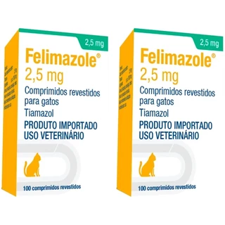 Felimazole 2,5mg - 100 Comprimidos - Dechra - 2 Unidades