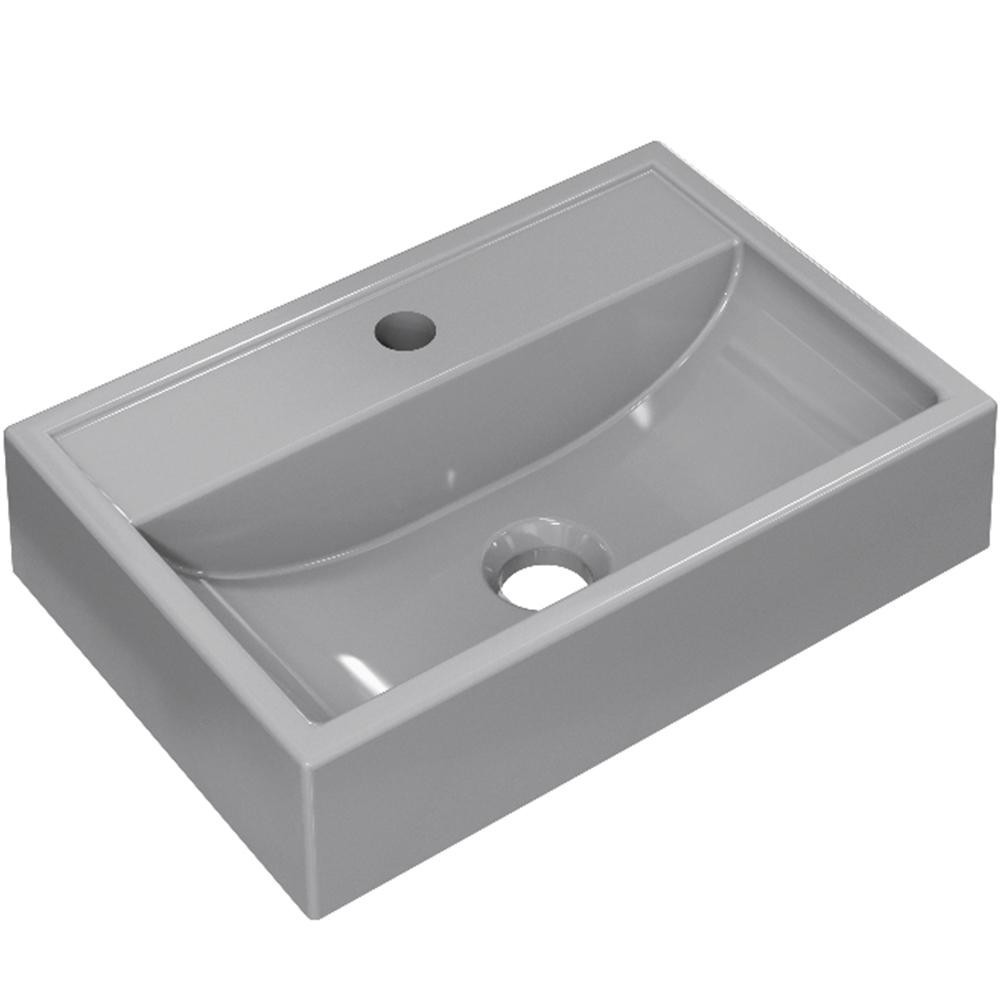 Cuba de Apoio Retangular Para Banheiro Lavabo C01 Q450 Cinza - Lyam Decor