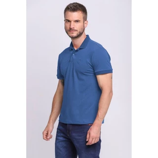 Polo Masculina Piquet Gola Lisa Polo Wear Azul Escuro