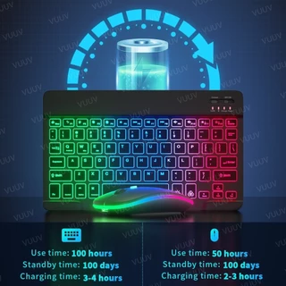 Bluetooth Mini Para Teclado De 10 Polegadas Retroiluminado Recarregável Sem Fio RGB