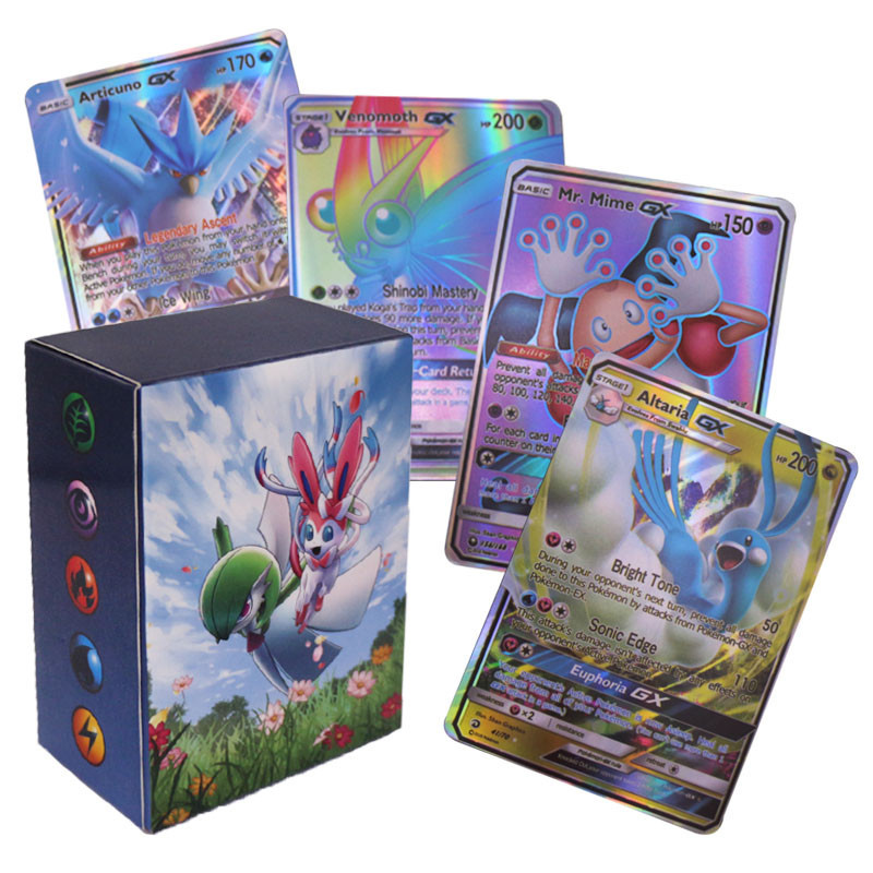 100pcs Charizard Cards Toy VMAX GX EX MEGA Batalha Inglês