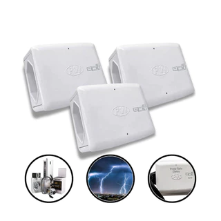 Kit 3 Prote Raio Protetor Raios Contra Surtos Queda Com Duas Tomadas Eletrodomésticos 110v 220V
