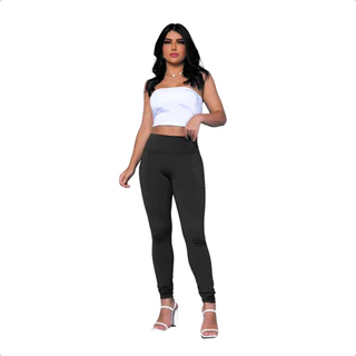 Legging Lisa com bolso Zero Transparência Suplex Flanelado Premium de alta qualidade e confortável