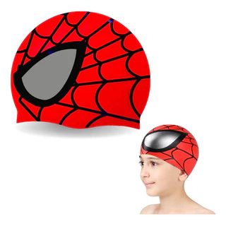 Touca Natação Silicone Piscina Infantil Menino Homem Aranha
