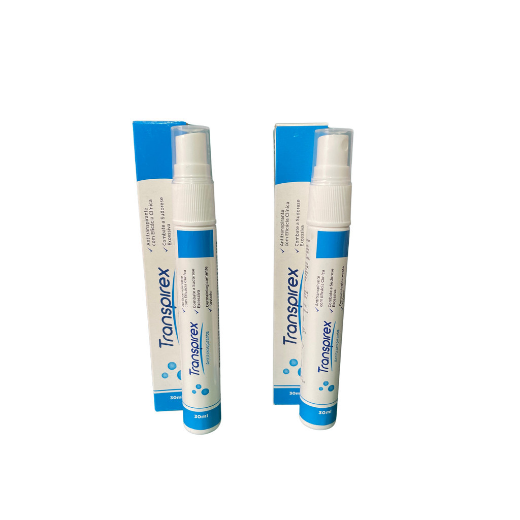 Kit 2 antitranspirante sudorese hiperidrose Transpirex 30ml | Shopee Brasil