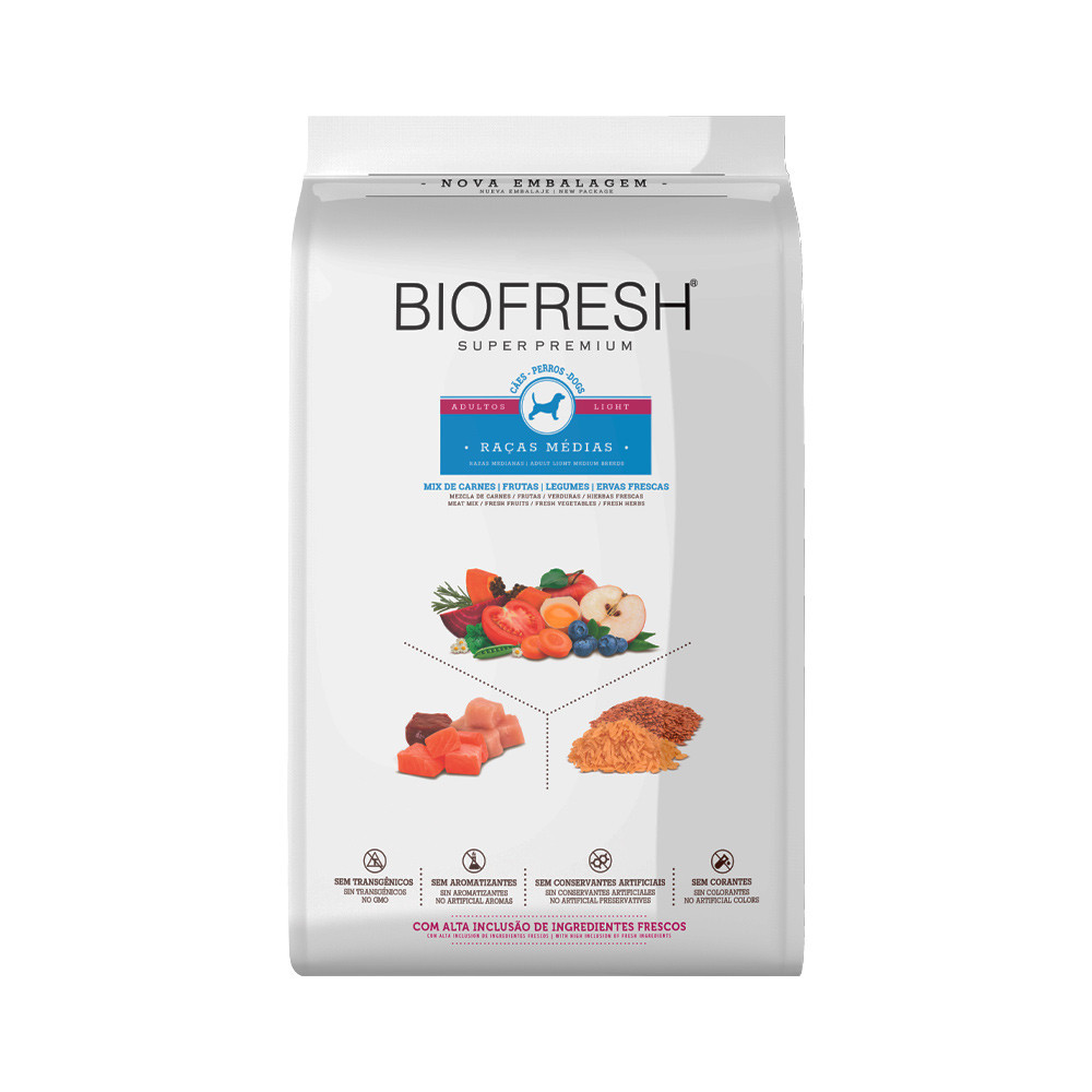 Ração Biofresh Light Cães Adultos Raças Médias 10,1kg