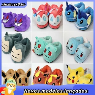 Chinelos LIL Pokemon De Algodão Glacia Umbreon Plushie Sapatos Pikachu Mudkip Psyduck Winter Adultos