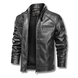 Jaqueta de Couro Masculina Resistente Elegante Clássica