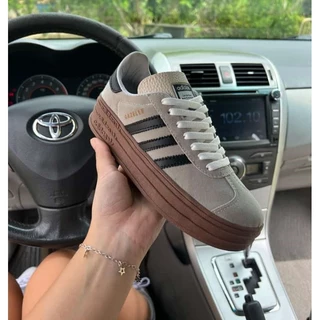 Tênis Feminino ADDS GAZELLE sola alta flamengoo