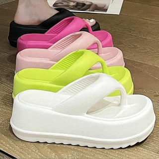 Novo Flip-Flops de Calcanhar de Calcanhar de Verão 7CM de espessura com cunha 819