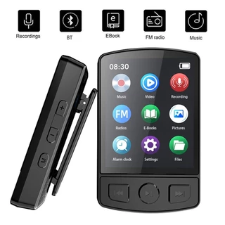 Clip Mini Esportivo Bluetooth MP3 Player Com Suporte De Tela FM De 1,77 Polegadas , Gravação , E-Book , Clock , Music