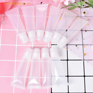 WB 10pcs Novo Tubo De Cosmética Vazio Refilável Bálsamo De Batom Brilho Labial Transparente Container Cosmético .