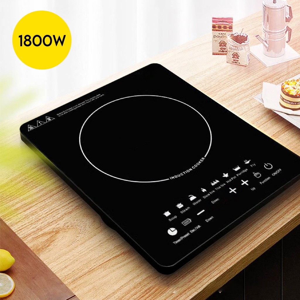 Fogão Cooktop Indução Elétrica 1800W Gourmet 110v e 220v Portátil 6 Modos Display Touch Envio Imediato