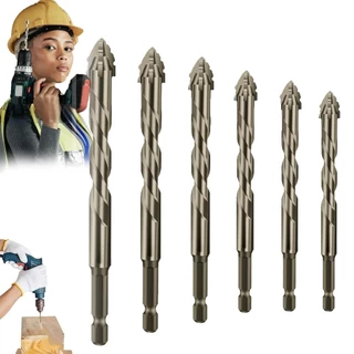 Conjunto De 3 Peças De Brocas Excêntricas De Carboneto De Tungstênio Para Aplicações De Vidro E Azulejo De Alvenaria Con